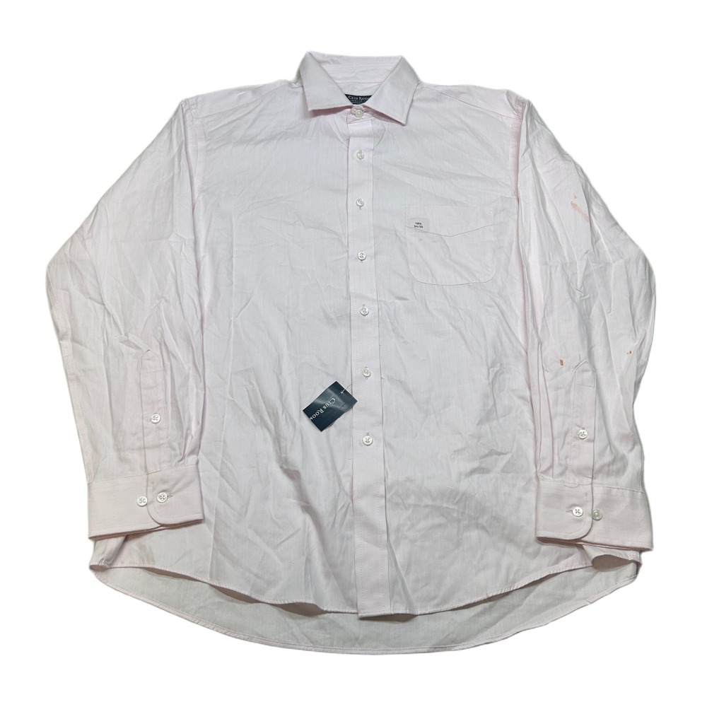 Club Room Performance Dress Shirt Mens Large 16.5 34/35‎ Pink Regular Fit